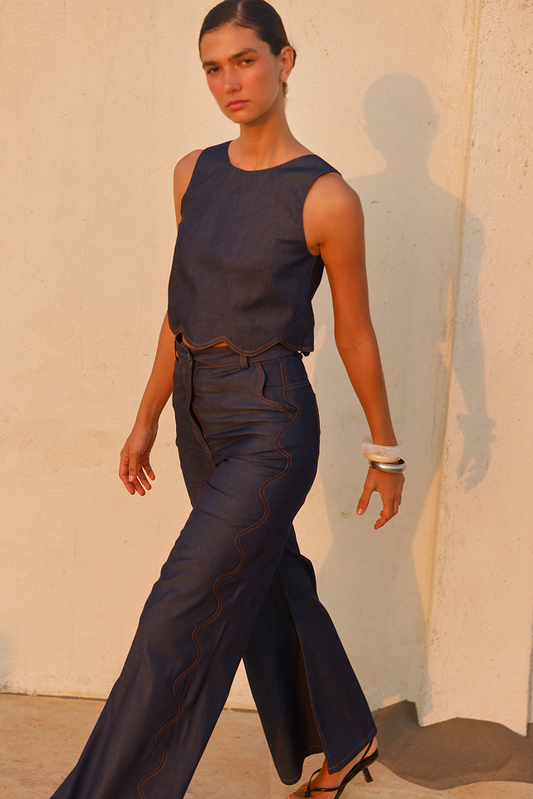 ALMENDRA BLOUSE DENIM