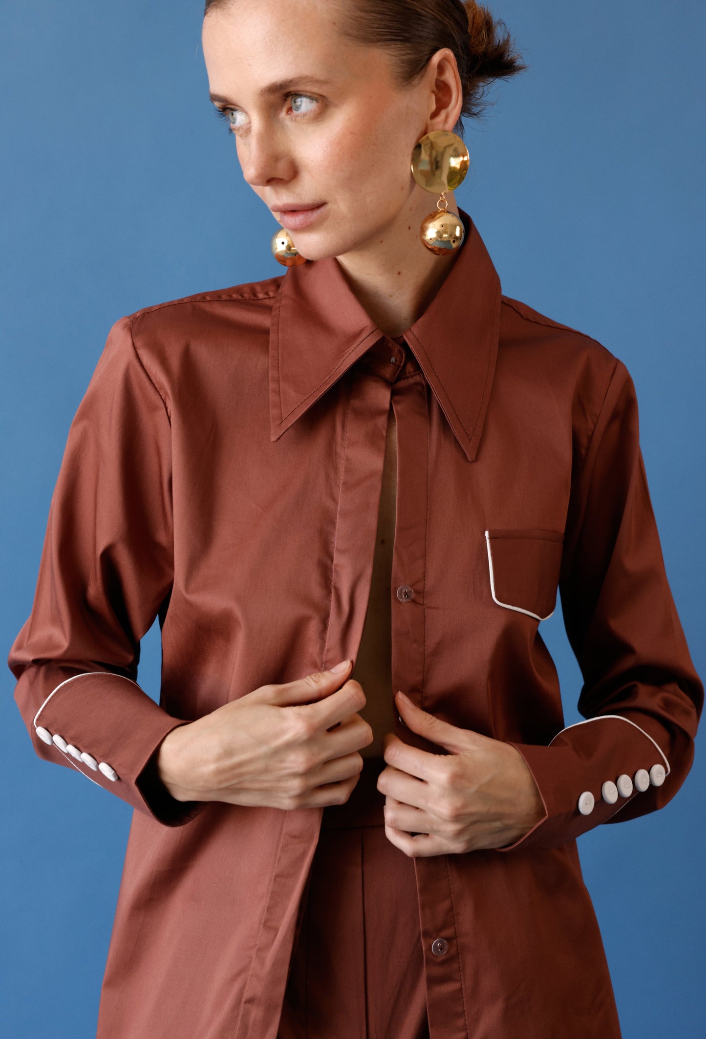 ALANA BLOUSE BROWN