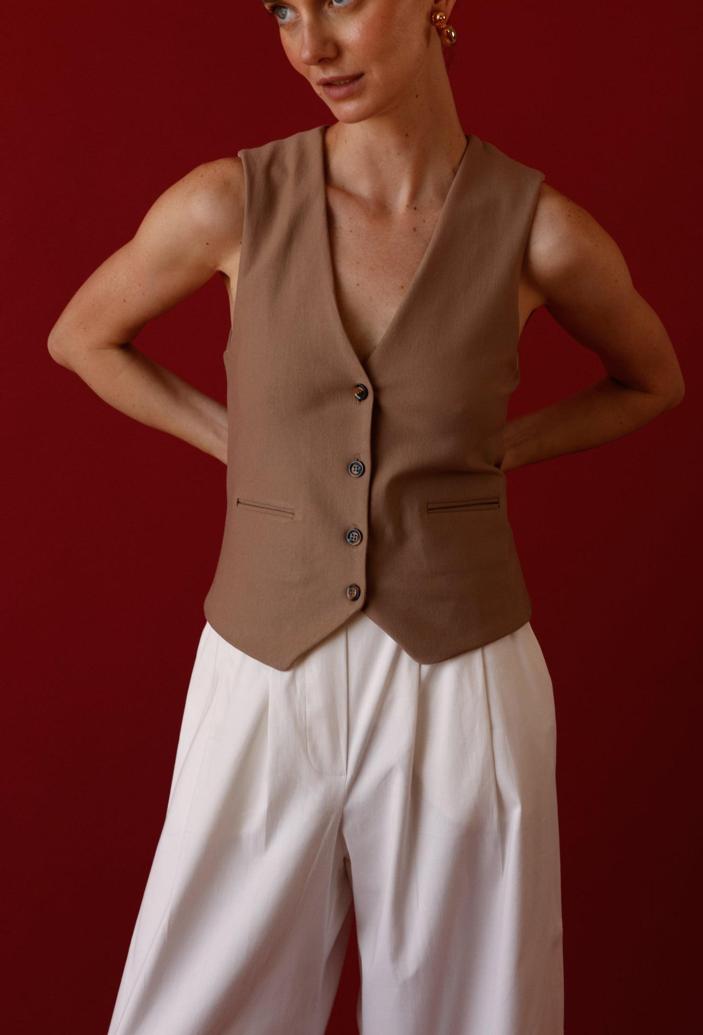 LEILA VEST CAMEL