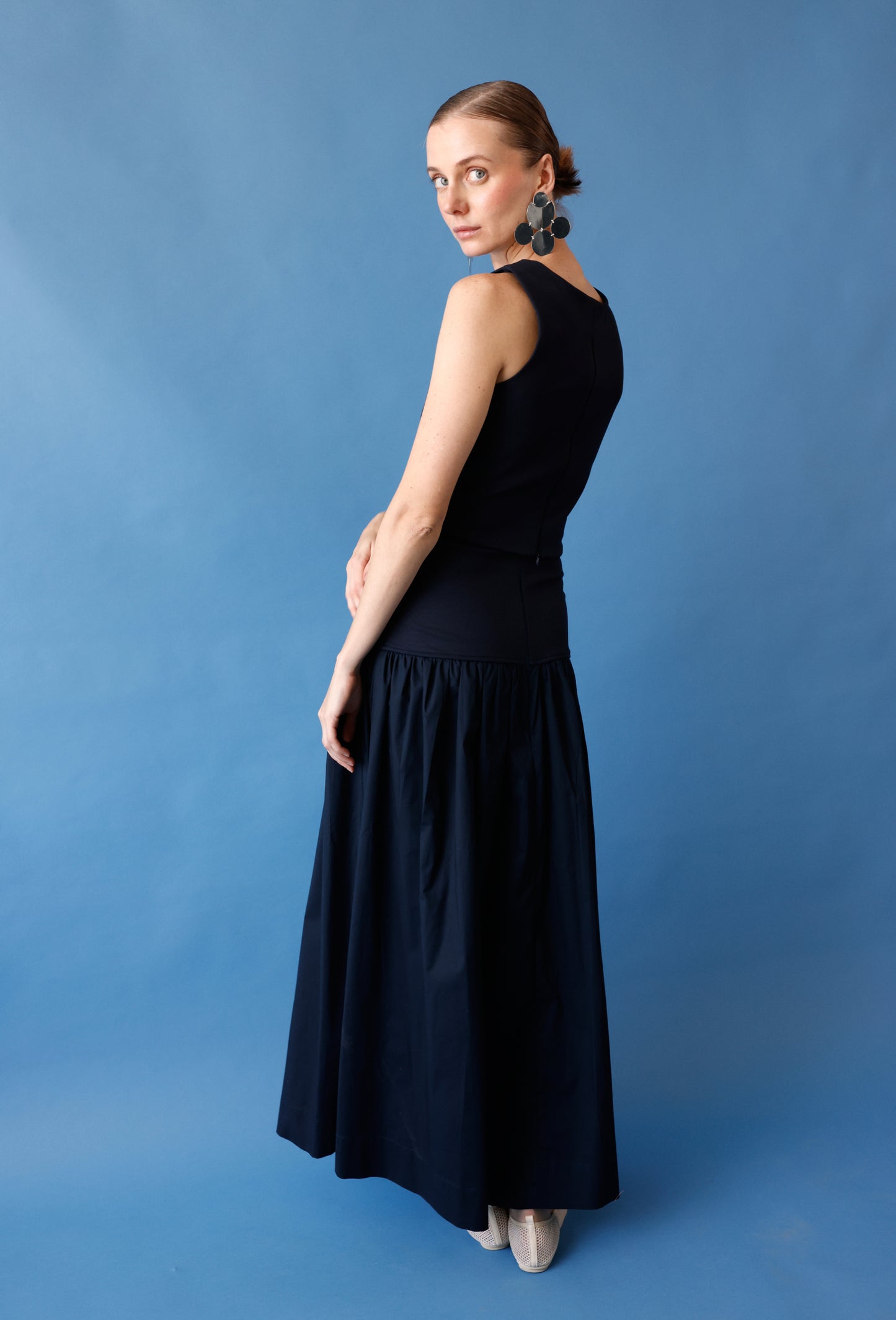 CLEO CROP TOP NAVY BLUE