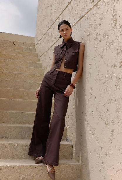 BLOUSE CARMEN BROWN