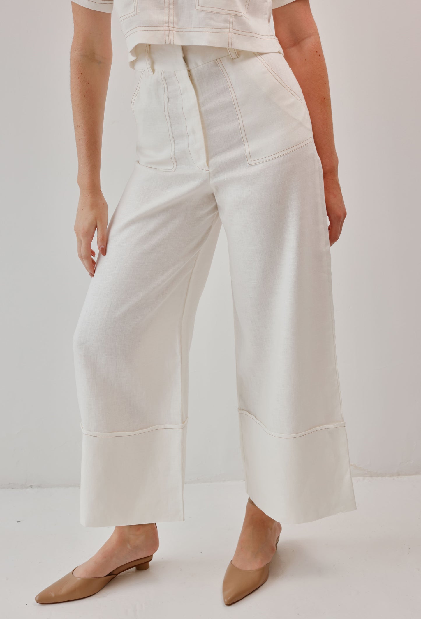 LUCIANA PANT WHITE LINEN
