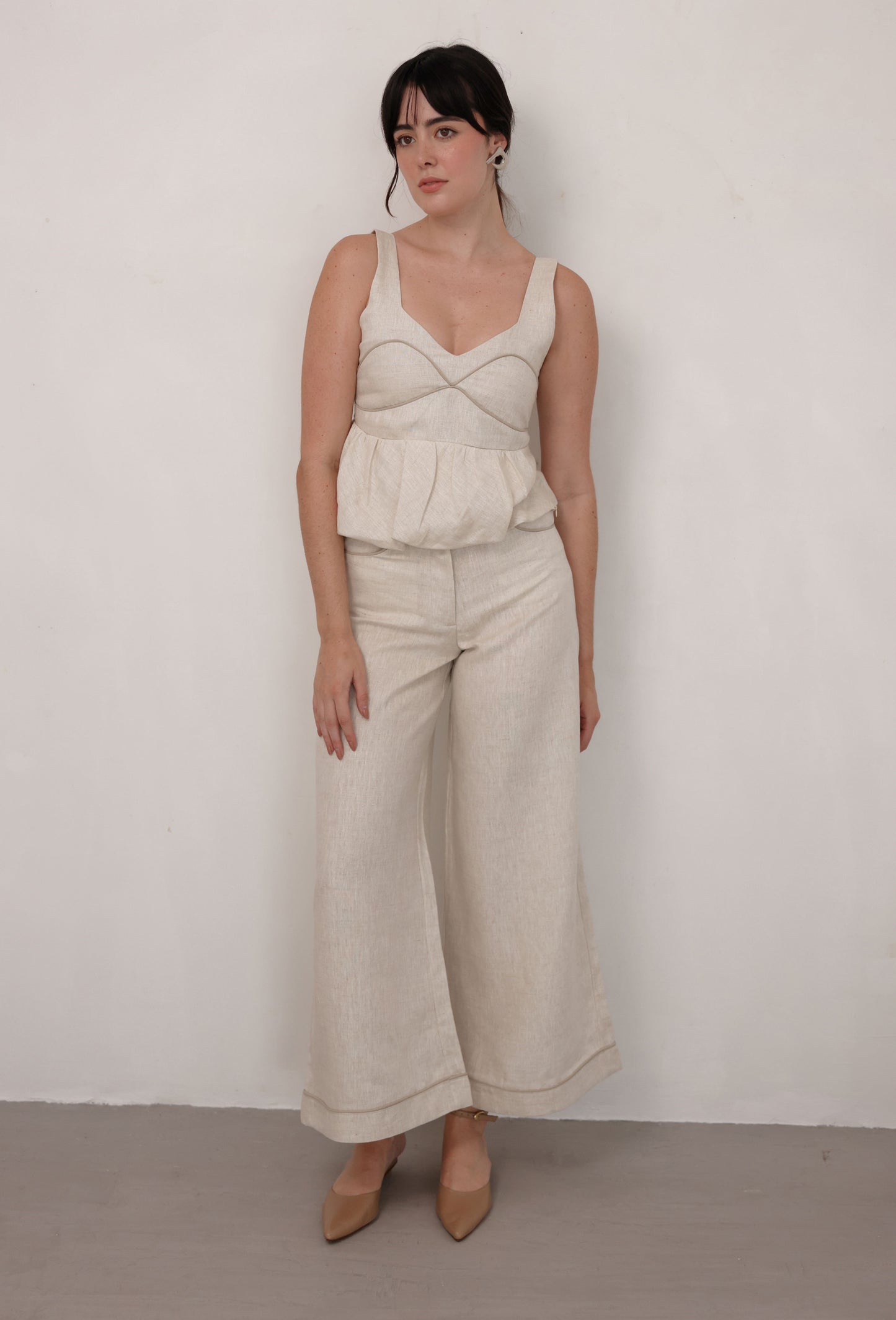ISIDORA PANT WHITE - CAMEL