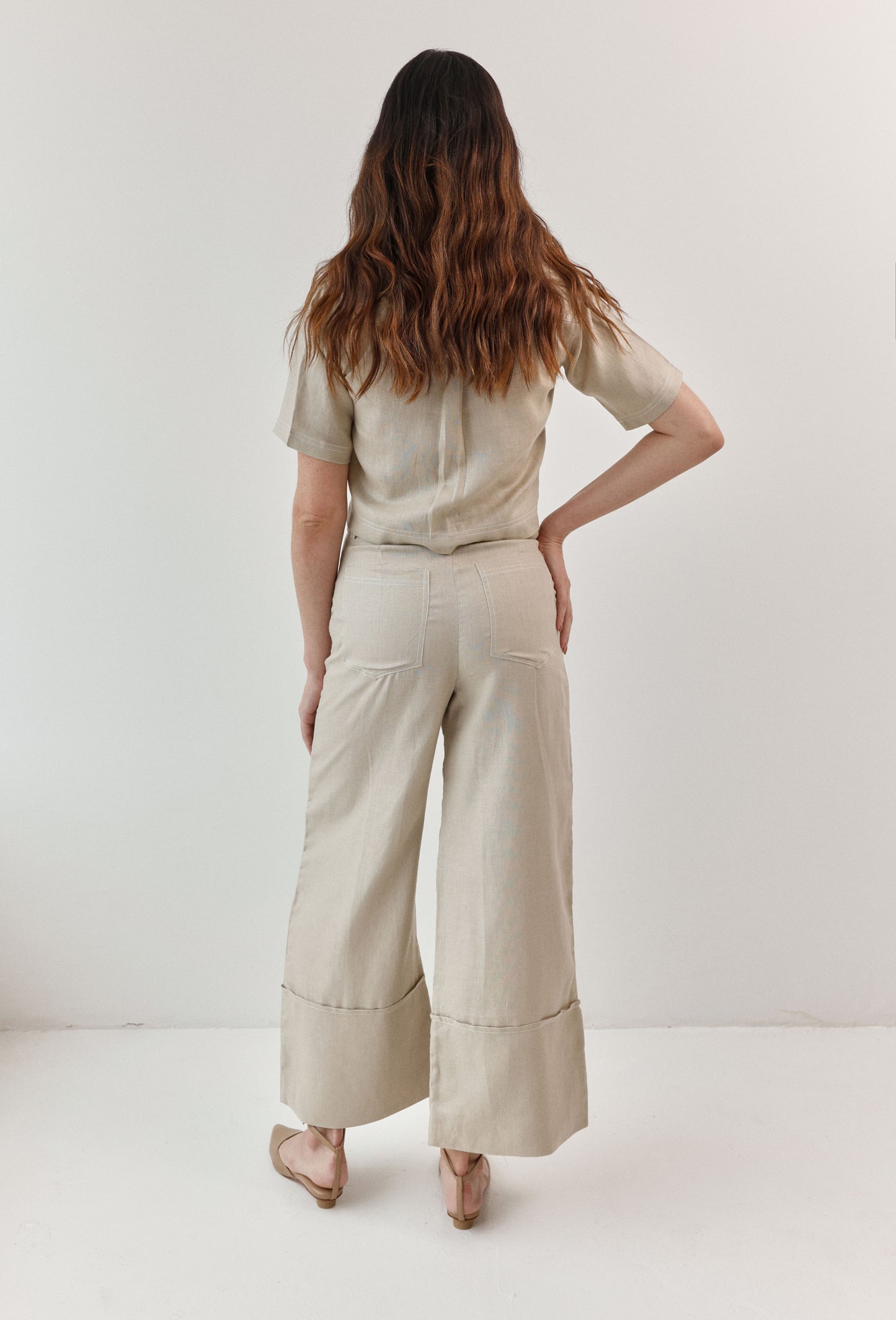 LUCIANA CAMEL LINEN PANT