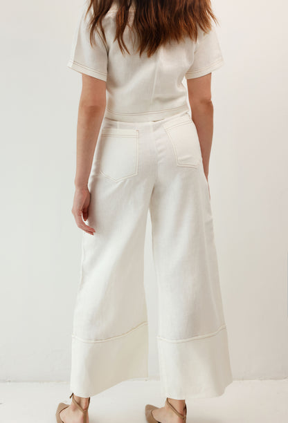 LUCIANA PANT WHITE LINEN