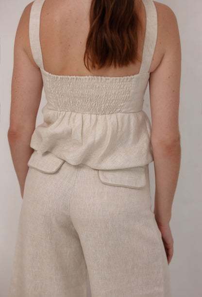 ISIDORA PANT WHITE -CAMEL