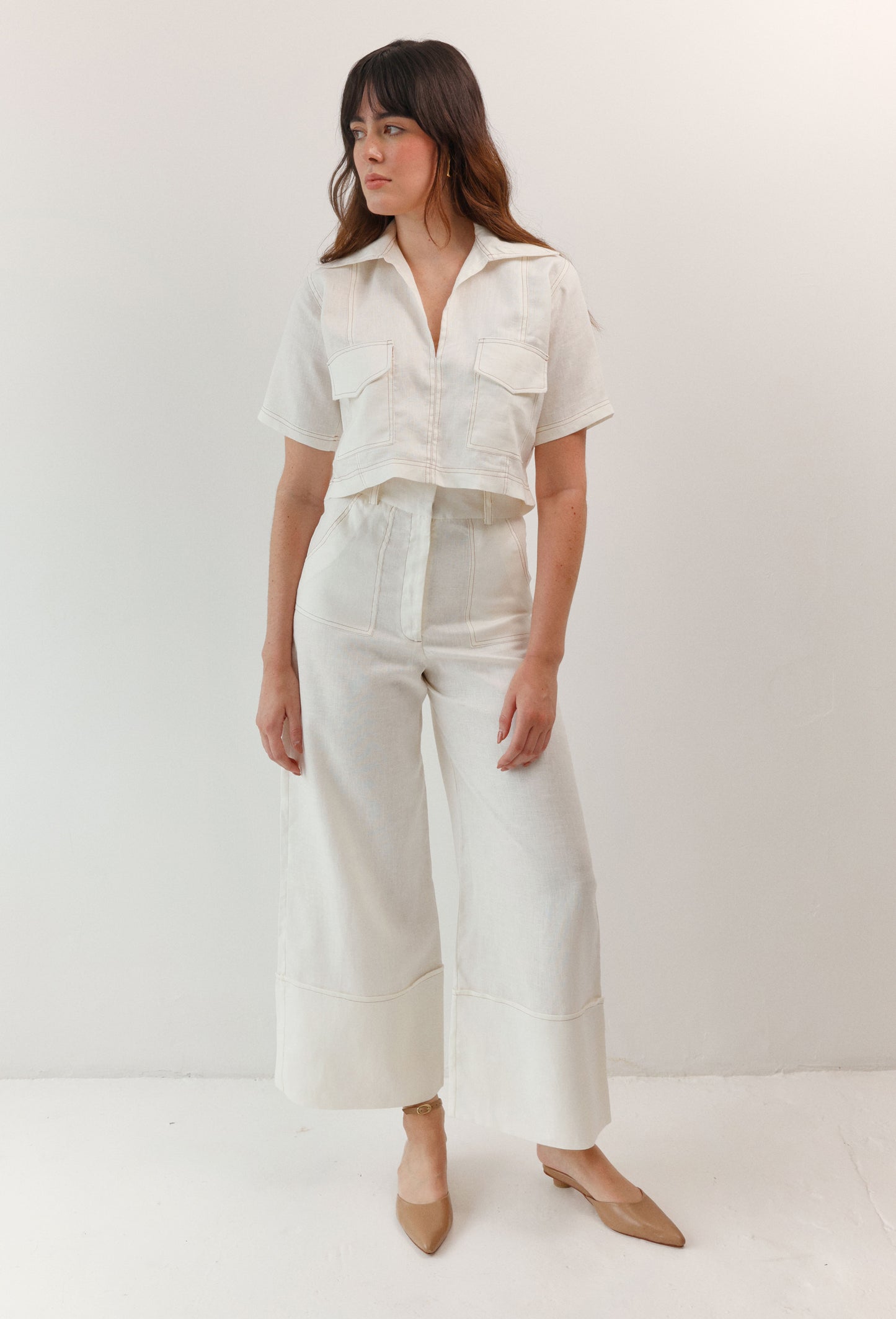 LUCIANA PANT WHITE LINEN