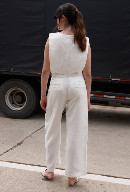 EMMA BLOUSE WHITE LINEN