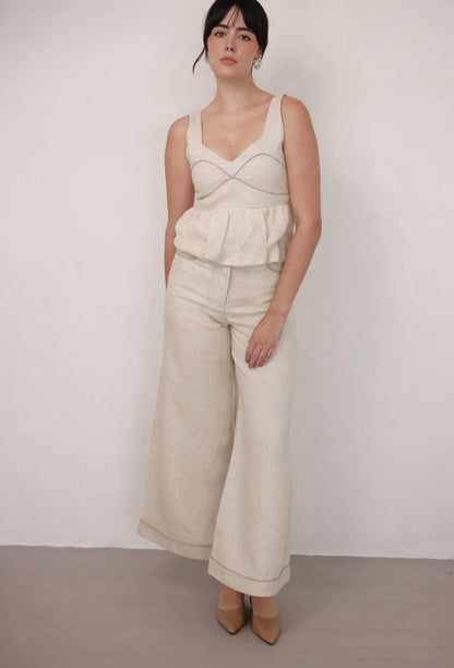 ISIDORA PANT WHITE -CAMEL
