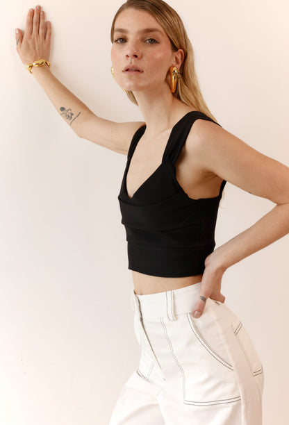ALMA CROP TOP BLACK