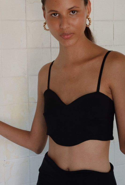 NELIA CROP TOP BLACK