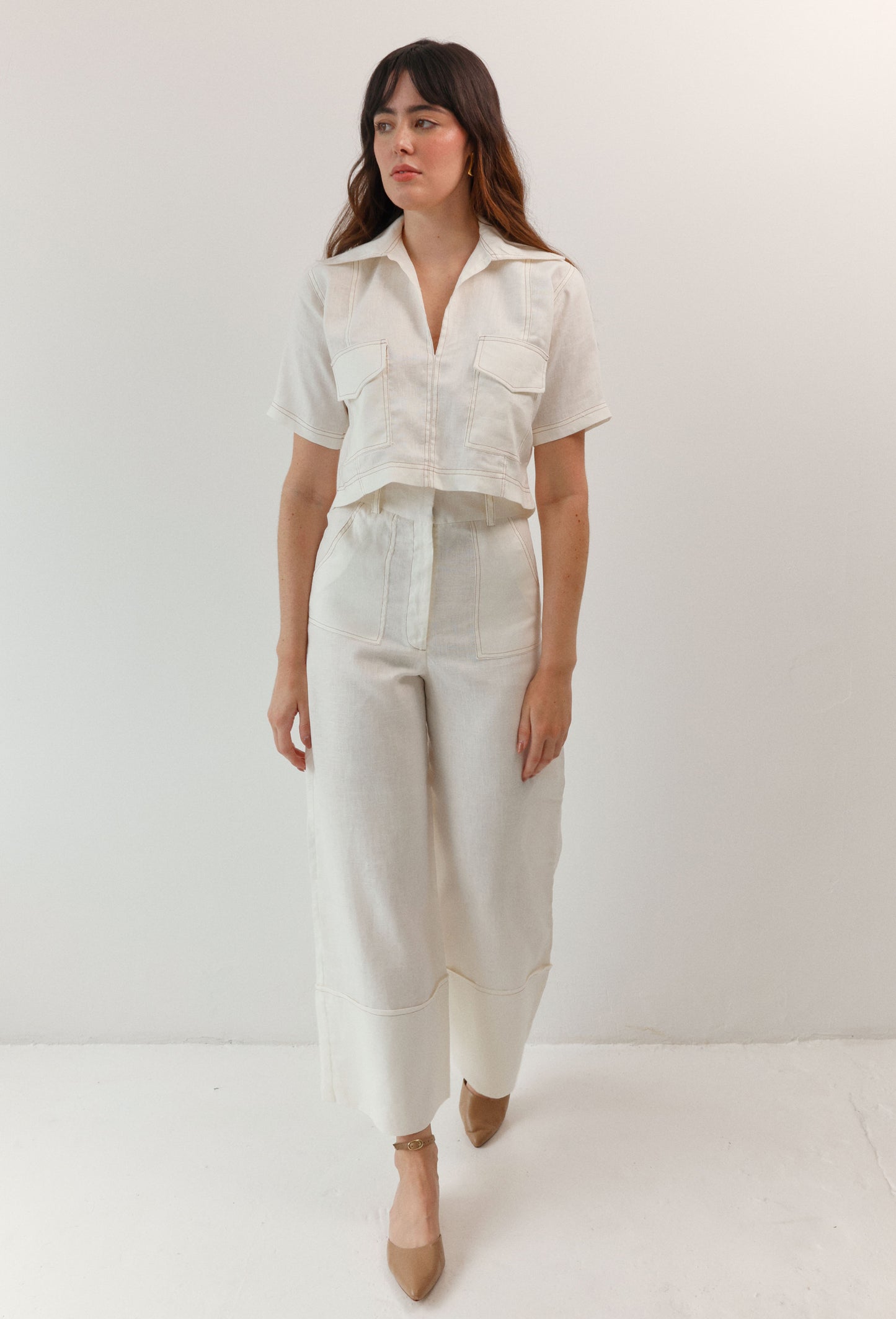 LUCIANA PANT WHITE LINEN
