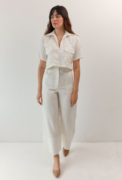 LUCIANA PANT WHITE LINEN