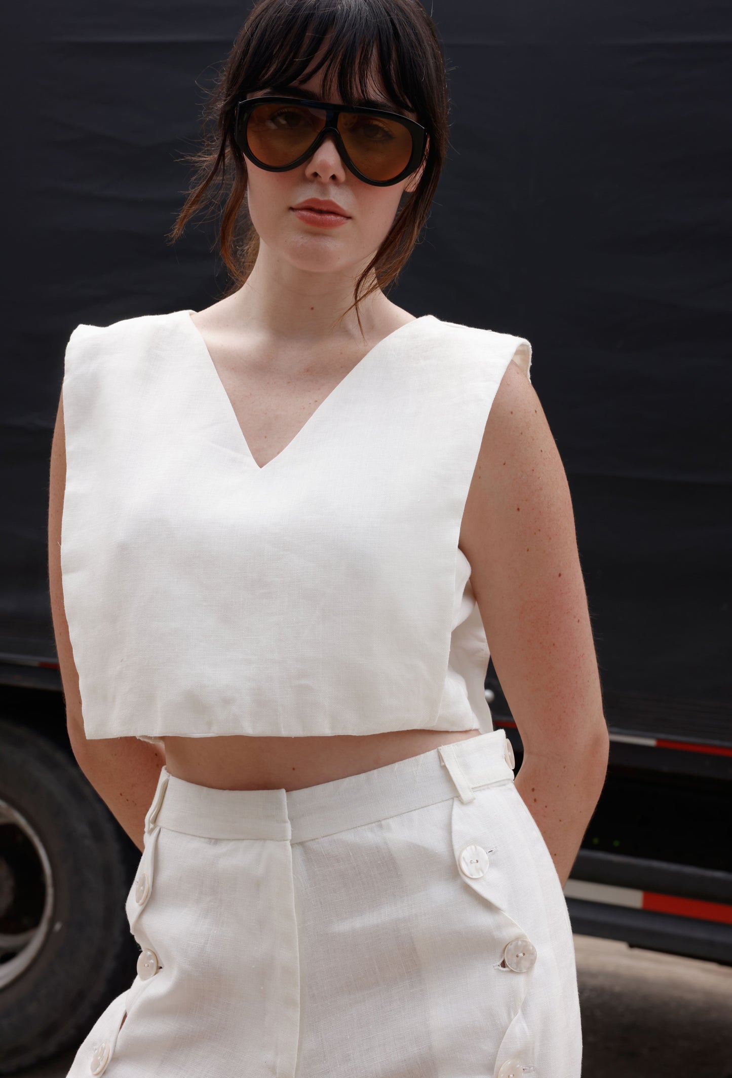 EMMA BLOUSE WHITE LINEN