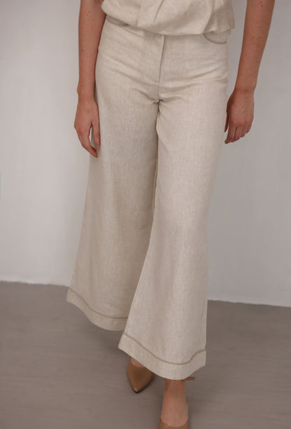 ISIDORA PANT WHITE -CAMEL
