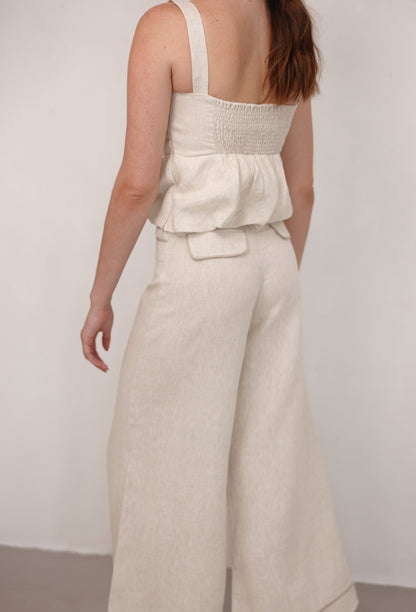 ISIDORA PANT WHITE -CAMEL