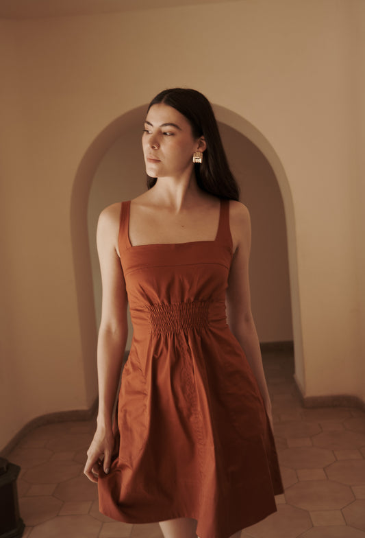 TERESA DRESS TERRACOTTA