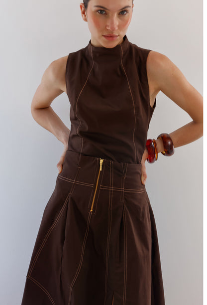 ALBA BLOUSE BROWN