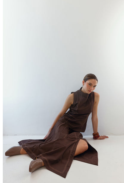 ALBA BLOUSE BROWN