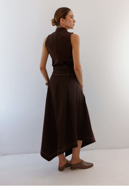 ALBA BLOUSE BROWN