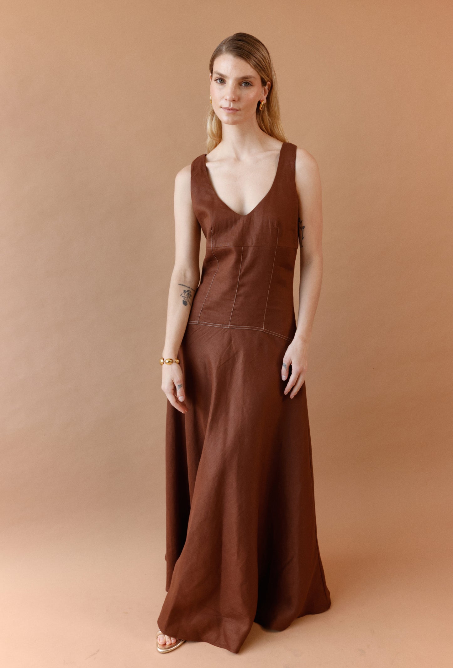 ISIDORA DRESS BROWN