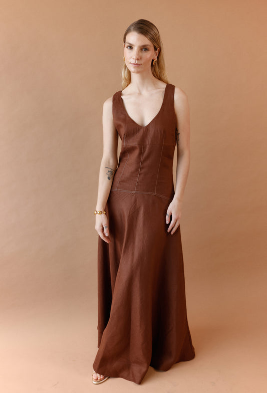 ISIDORA DRESS BROWN