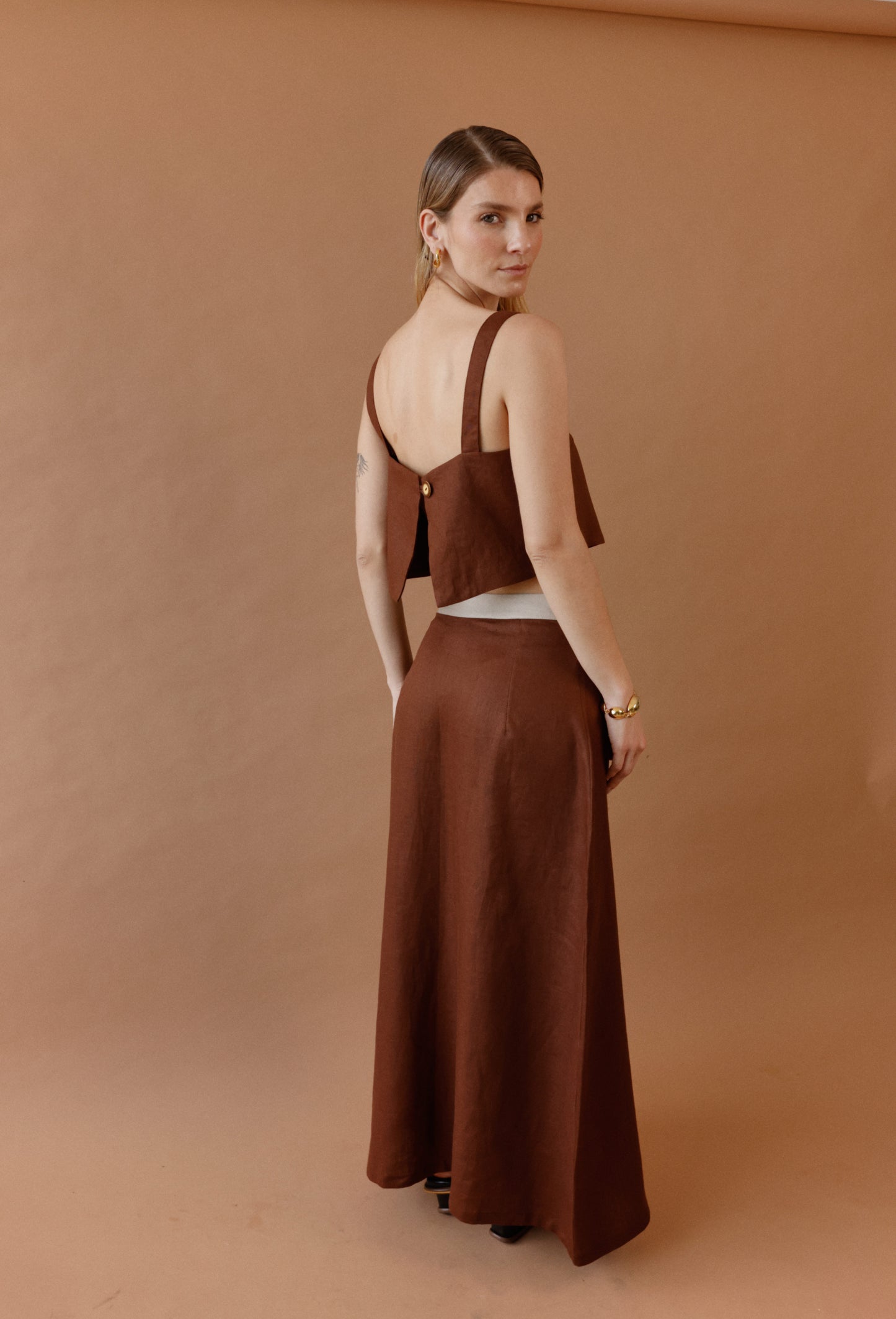 MARIA JOSE SKIRT BROWN