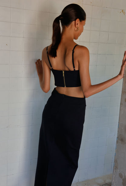 NELIA CROP TOP BLACK