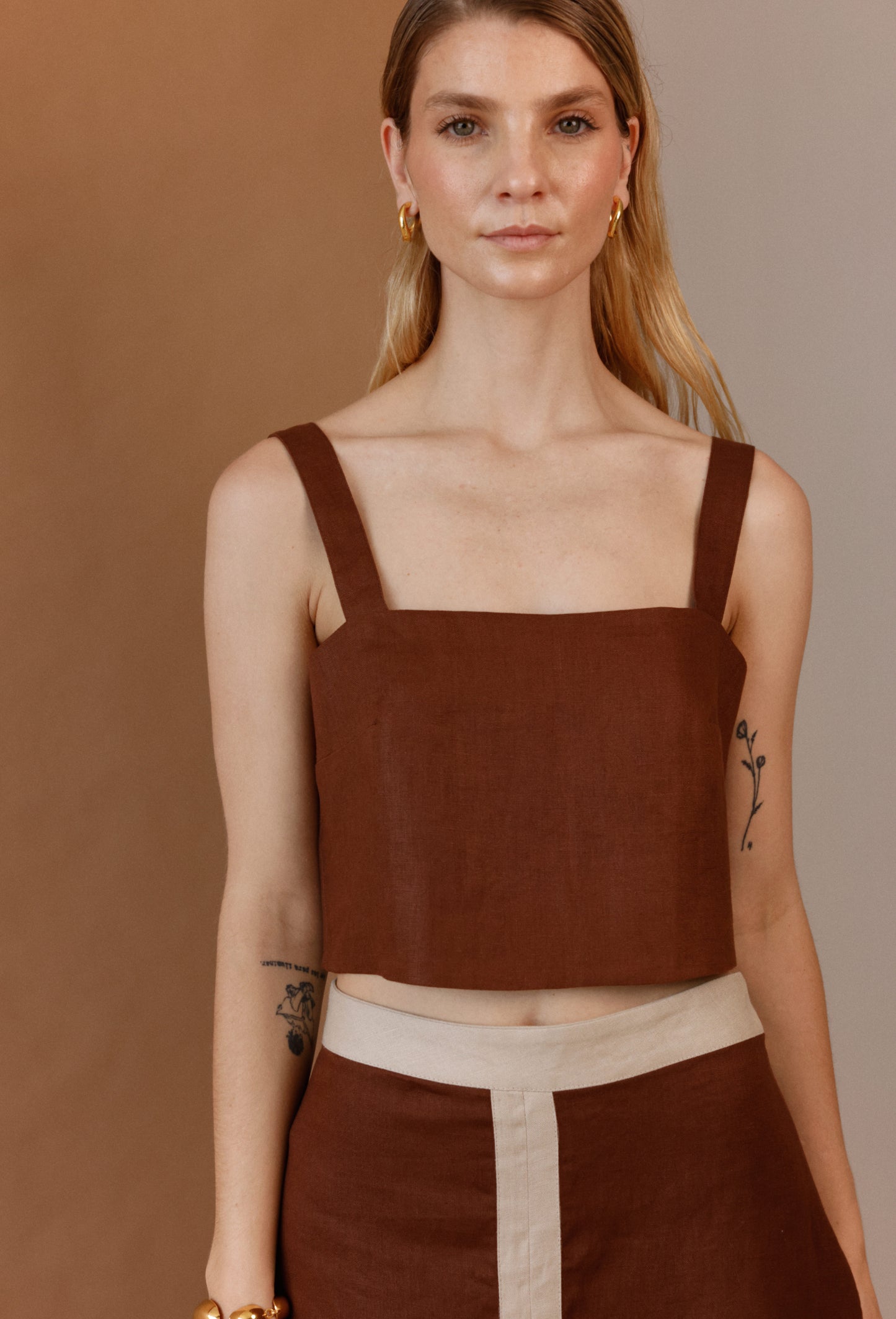 KATIA CROP TOP BROWN