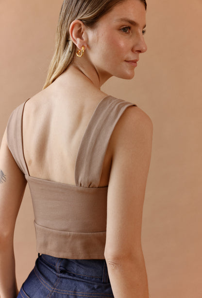 ALMA CROP TOP CAMEL