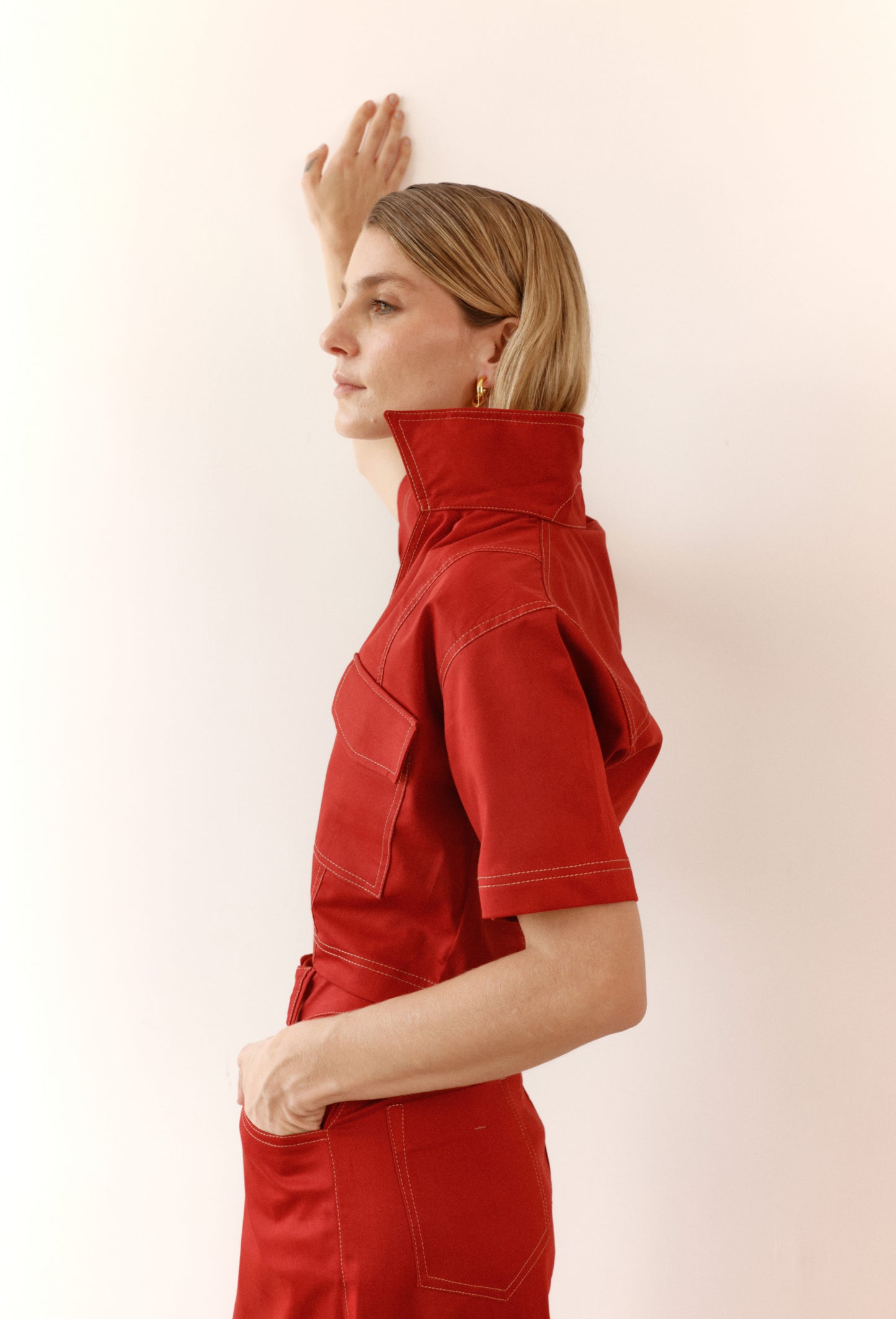 FREYA BLOUSE BRICK RED