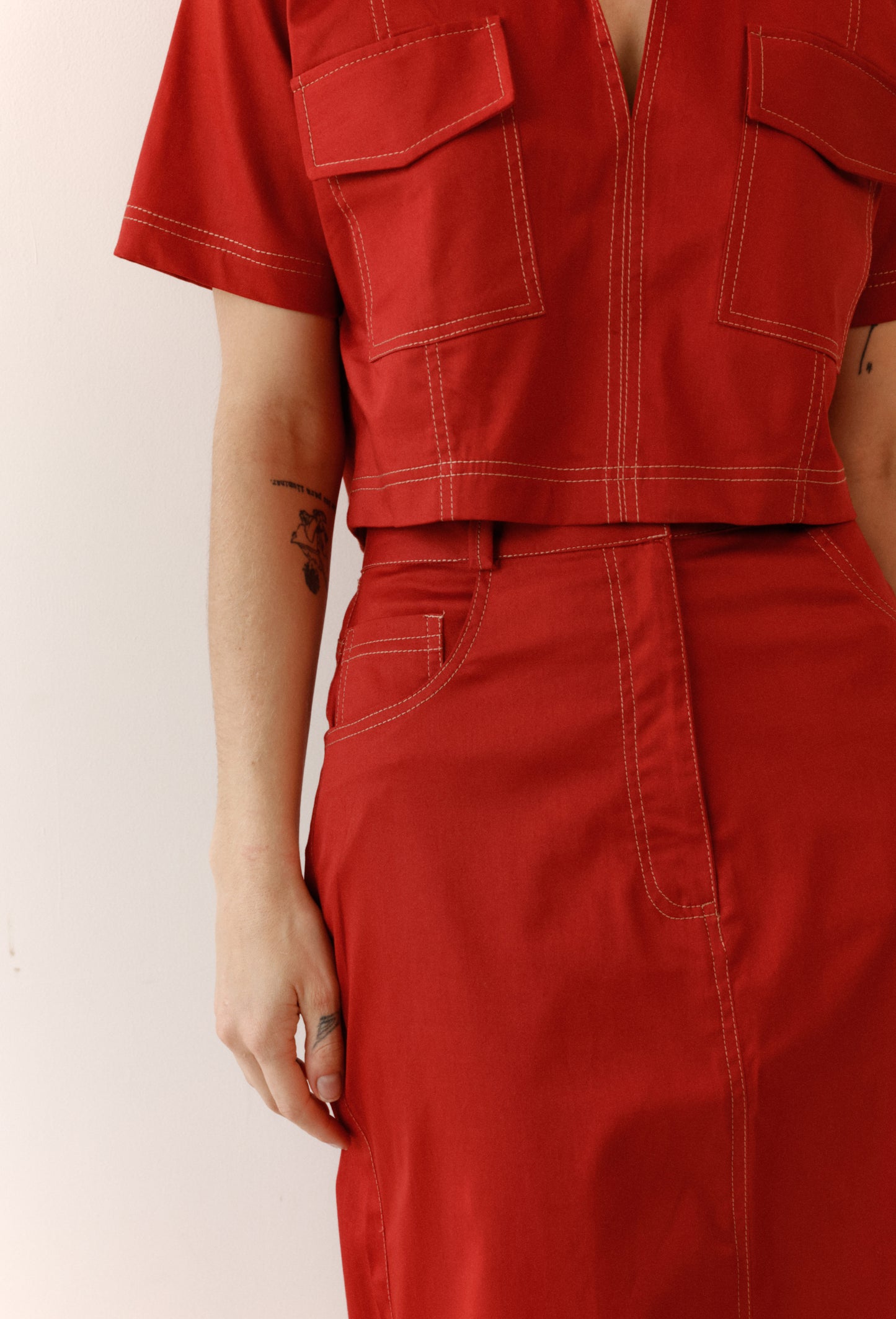 FREYA BLOUSE BRICK RED