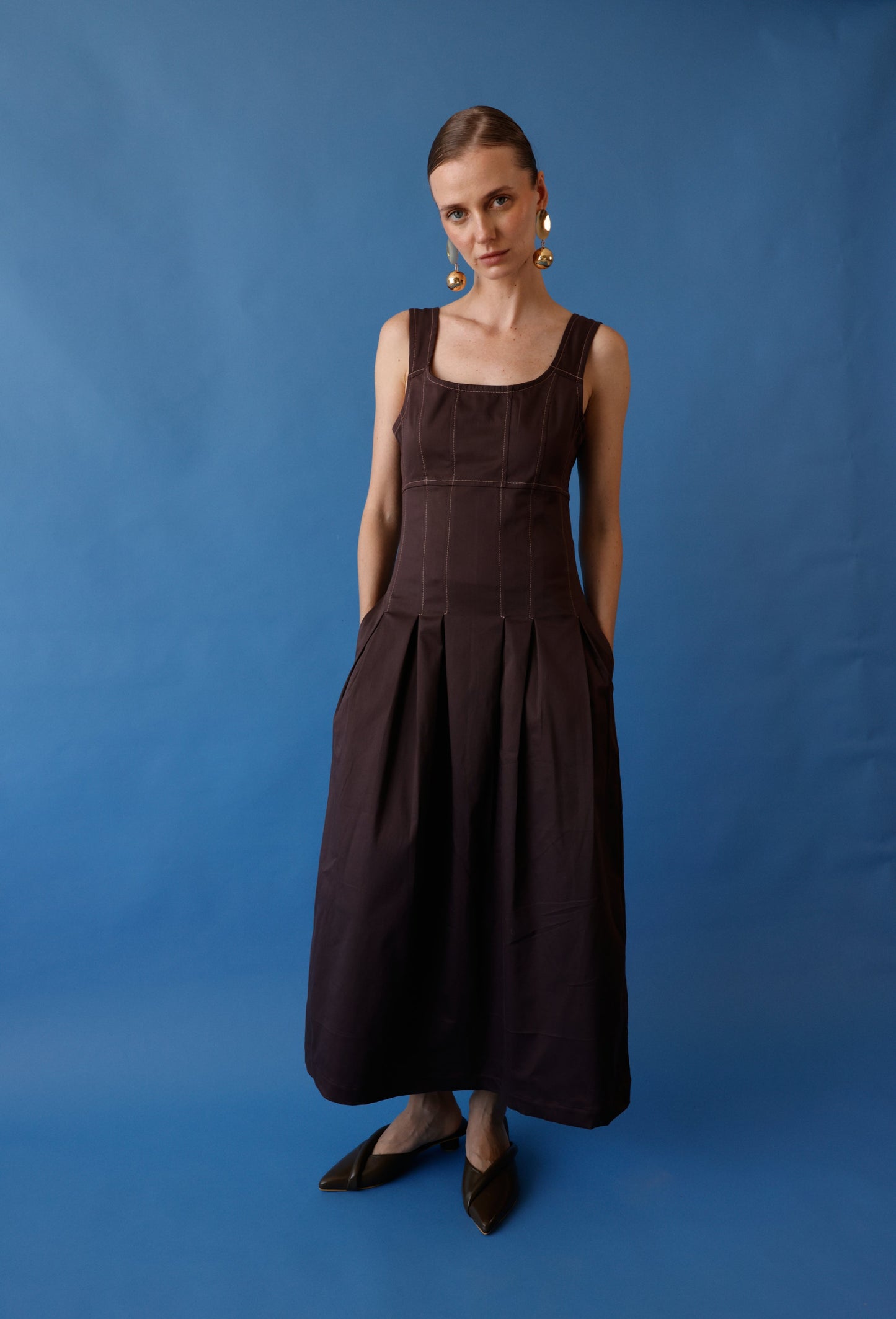 ELEONORA DRESS BROWN