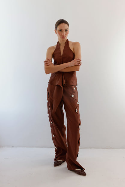 NIDIA BLOUSE BROWN