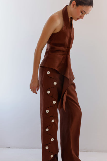 NIDIA BLOUSE BROWN