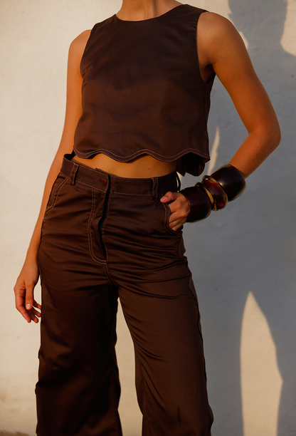 ALMENDRA BLOUSE BROWN